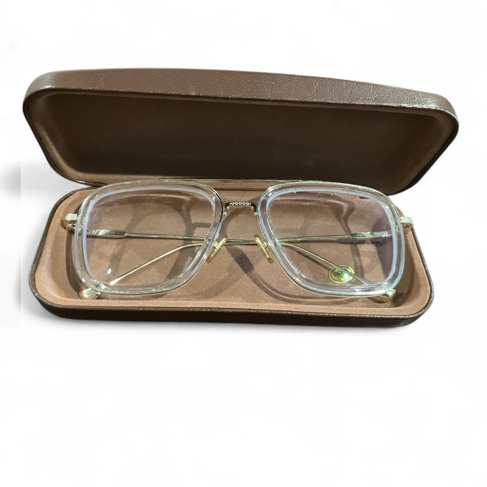 Clear Square Glasses with Case